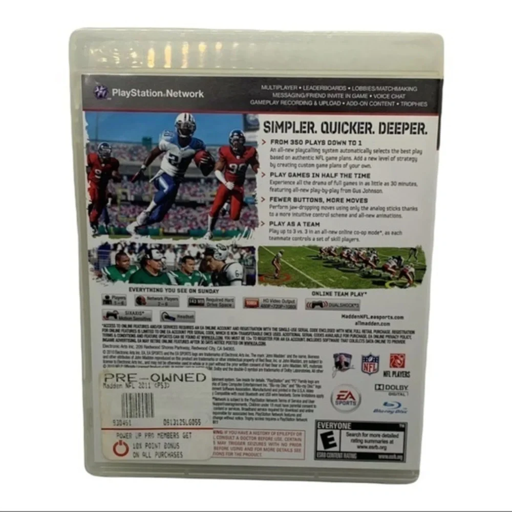 🐞Madden NFL 11‎ (Sony PlayStation 3, 2010) PS3 football video game sports
